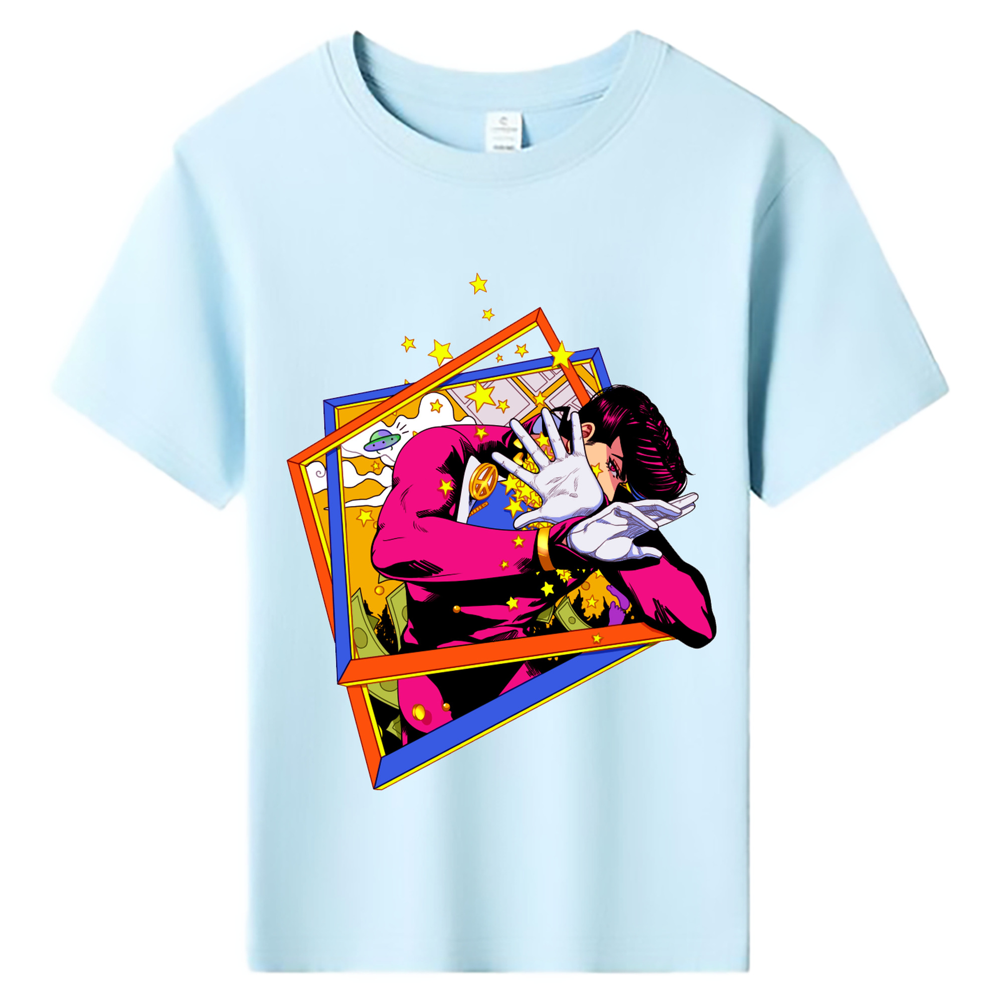 （画像用） ジョジョの奇妙な冒険 ひがしかた じょうすけ JoJo's Bizarre Adventure Higashikata Josuke 綿100％キッズTシャツ（フロントプリント）